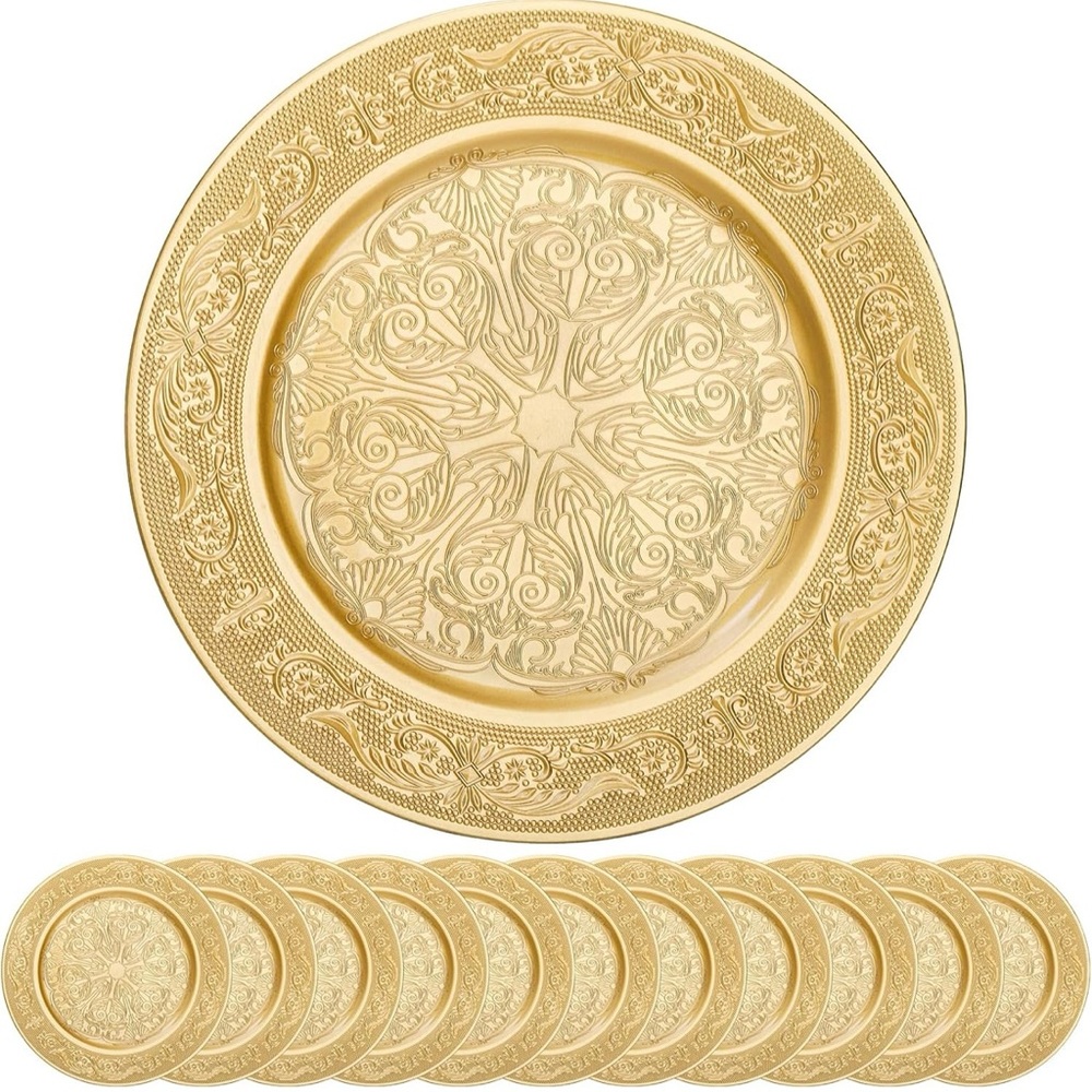 Gold formal plate charger holiday dish set of 4